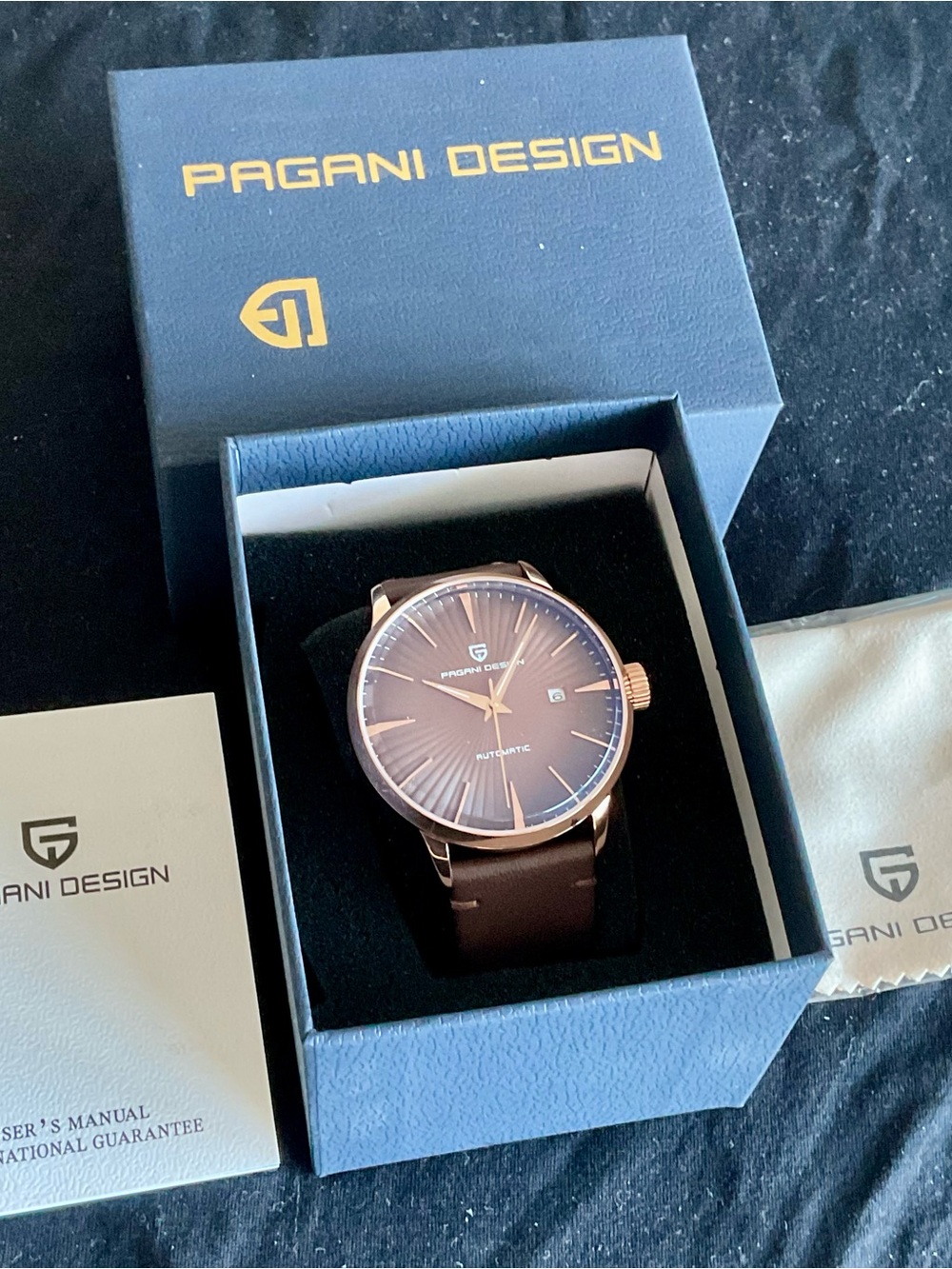 NIB Automatic Radiant Pagani Design Presage Style Brown/Rose Gold Watch Full Set